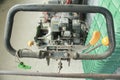 Close up old lawn mower,Mower components,old machine,engine Royalty Free Stock Photo