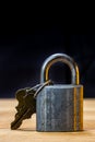 Close-Up of an Old Lock and Keys