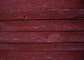 Close-up of old man boards with cracked red paint. The boards are weathered and dried out under the influence of nature Royalty Free Stock Photo