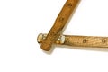 Close up on an Old Measuring Tape / Ruler Corner Royalty Free Stock Photo