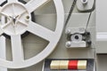 Close up of an old 8mm film projector Royalty Free Stock Photo