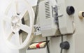 Close up of an old 8mm film projector Royalty Free Stock Photo