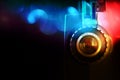 Close up of old 8mm Film Projector lens Royalty Free Stock Photo