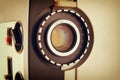 Close up of old 8mm Film Projector lens Royalty Free Stock Photo