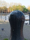 Close-up of old mooring bollard Royalty Free Stock Photo