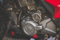 Close-up of an old motorcycle engine Royalty Free Stock Photo