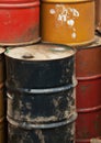 Close up of old oil drums created using generative ai technology Royalty Free Stock Photo