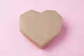 Close-up, an old paper heart on a pink Royalty Free Stock Photo