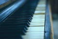 Close-up of an old piano keyboard. Royalty Free Stock Photo