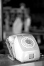 Close up of old public phone Royalty Free Stock Photo