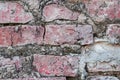 Close up old red brick wall texture background. Royalty Free Stock Photo