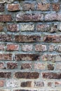 Close up of an old red orange brown worn and weathered brick wall, clinker bricks. Brick texture Royalty Free Stock Photo