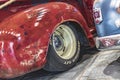 Close Up of an Old Red Truck Royalty Free Stock Photo