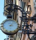 Close up of old, retro clock isolated