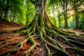 Old tree roots with intricate natural texture Royalty Free Stock Photo