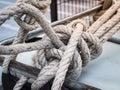 Close up of old rope And Knot knot, rope, twist Royalty Free Stock Photo