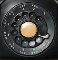 Close up of old rotary dial on telephone Royalty Free Stock Photo