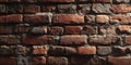 Closeup of Old Rough Red Brick Wall Texture Royalty Free Stock Photo