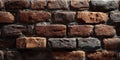 Closeup of Old Rough Red Brick Wall Texture Royalty Free Stock Photo