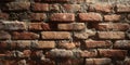 Closeup of Old Rough Red Brick Wall Texture Royalty Free Stock Photo