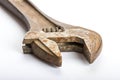 Close up of an old rusty adjustable wrench Royalty Free Stock Photo