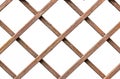 Close up old rusty brown metal fence pattern on white background Royalty Free Stock Photo