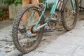 Close-up of old rusty chain of bike Royalty Free Stock Photo