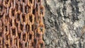 Close-up old rusty chains texture dirty steel Royalty Free Stock Photo