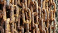 Close-up old rusty chains texture dirty steel Royalty Free Stock Photo