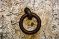 Close up of an old rusty door knocker Royalty Free Stock Photo