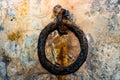 Close up of an old rusty door knocker Royalty Free Stock Photo