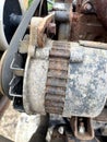 close up old rusty engine machine Royalty Free Stock Photo