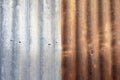 Close up old rusty galvanized zinc sheet background Royalty Free Stock Photo