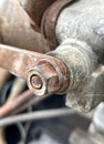 close up old rusty machine car Royalty Free Stock Photo