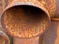 close up old rusty metal pipe Royalty Free Stock Photo