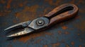 Vintage Rusty Pliers on Metal Surface Royalty Free Stock Photo