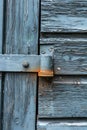 Close up of an old shelter door hinge Royalty Free Stock Photo