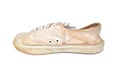 Close up old sneakers student isolate on white Royalty Free Stock Photo