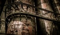 Close up of old steel plant structures Royalty Free Stock Photo