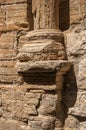 Close-up of old stone column base in ChÃÂ¢teaudouble. Royalty Free Stock Photo