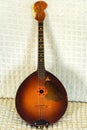 Close up of old musical instrument mandolin