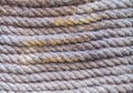 Close up of old twisted rope on natural light