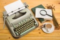 Close-up of an old typewriter with paper Royalty Free Stock Photo