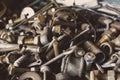 Used spare part, rust bolts and knots many sizes