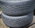 Close up of old used tire texture Royalty Free Stock Photo