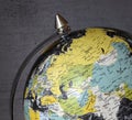 Close up of old vintage globe. Royalty Free Stock Photo