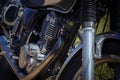 Close up old vintage motorcycle cylinder block Royalty Free Stock Photo