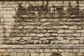 Close-up old white and wheatered sandstone wall