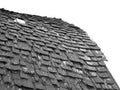 close up of old wooden barn roof - western Canada, rural Alberta