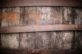 Close-up of an old wooden barrel Royalty Free Stock Photo